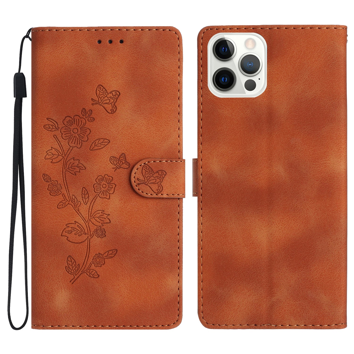 For iPhone 12 12 Pro 6.1 inch Flower Imprint Shockproof Cover Leather Wallet Stand Cell Phone Case For iPhone 12 12 Pro 6.1 inch Flower Imprint Shockproof Cover Leather Wallet Stand Cell Phone Case